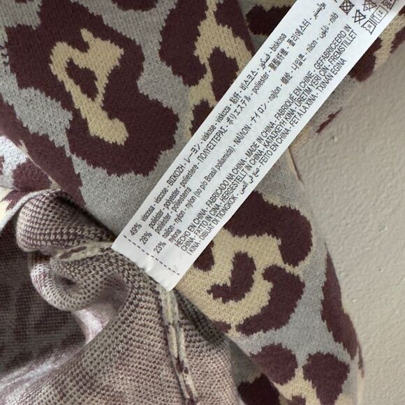 ⭕️ Zara Animal Print Long Sleeve Dress Medium - Picture 4 of 5